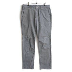 Bonobos Mens Chino Pants Flat Front Slim Leg Gray Stretch Cotton Zip Fly 32 x 32
